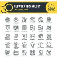 Network Outline Icons