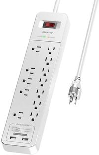 Amazon.com: Huntkey 12 Outlets Surge Protector Power Strip, 2 USB Ports 5V/2.4A, 6-Foot Heavy Duty Extension Cord, SMC127: Electronics