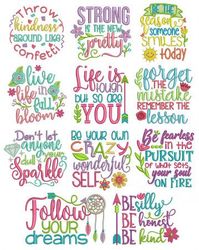 Inspired Sayings Set 4 Machine Embroidery Designs by JuJu