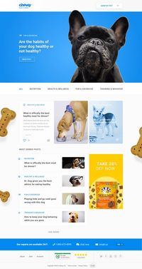 The cutout pup in the header is obviously our favorite! #chewy #dogs #puppies #pets #dogwebsite #dogfood