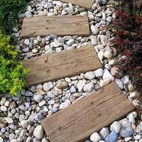 railroad ties for a path....this would be good by where you park your truck maybe?