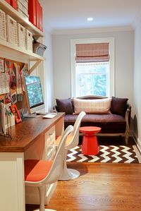 second floor landing doubles as boys' homework / study space // design by Nightingale Design