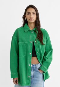 Oversize twill overshirt - Women's fashion | Stradivarius United States