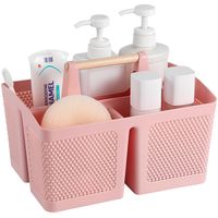 PRICES MAY VARY. Storage Capacity: The large-capacity plastic shower caddy has 3 compartments for better classification and storage of items such as toiletries, shampoo, conditioner, body wash, toothbrush, toothpaste, facial cleanser, lotion, essential oils, shaving cream, bath salts, face cream, serum, hand cream, and more infant bath toys and skincare products. Easy to Use and Clean: The shower caddy portable features a natural wooden handle that has been polished and treated with a waterproof