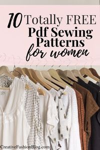 Ten of the best free sewing patterns for women. Each pdf pattern comes with an instant download file to make your own tops, dresses, skirts, tunic, and more. These sewing patterns are perfect for the beginner as well as more experienced sewist. #sew #pdf #pdfpatterns