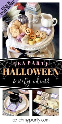 Take a look at this creepy boho Halloween tea party! The table settings are fantastic! See more party ideas and share yours at CatchMyParty.com