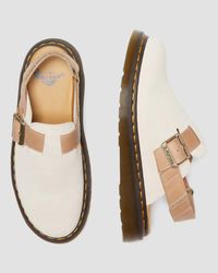 Jorge II Suede & Leather Slingback Mules in Parchment Beige | Dr. Martens