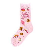 Every girl deserves to be treated to something fun. Whether it is a manicure, a pedicure, or delicious sweets like these socks offer, you deserve it. Make every day YOUR DAY and treat yo'self to a pair of fun sweet socks---sweet---just like you!