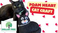 Foam Heart Cat Craft - Dollar Tree DIY Valentines Day