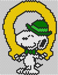 Luck Of The Irish Snoopy Bead Pattern | Peyote Bead Patterns | Holidays Bead Patterns