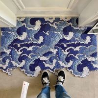 Click the image for more entrance items! The Feblilac Japanese Blue Wave Entrance Door Mat has an impressive design inspired by the traditional Ukiyoe art of Japan. The vivid blue color brings a fresh and strong sensation to your entrance, while the mat's artful and elegant construction adds an air of sophistication. W