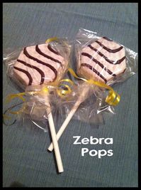 Made these Zebra Pops for my "King of the Jungle" themed baby shower