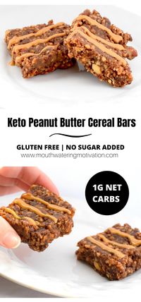 Keto Peanut Butter Cereal Bars | Mouthwatering Motivation