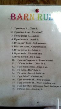 Barn rules