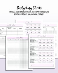 Budget Planner Printable // Printable Budget Planner, Financial Planner Printable Journal, Budget Te