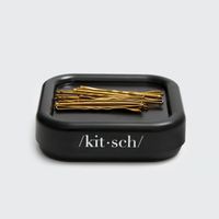 End the search for lost bobby pins! Keeps bobby pins easily accessible & organized Strong built-in magnetic surface securely stores metal accessories Elevated design looks great on vanity or countertop Can be used to hold other small metal accessories as well