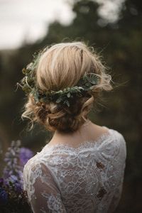 Green Fern Crown Bridal Ethereal Halo by OhDinaFlowerCrowns