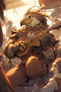 Opayi, Male Bard Aarakocra, DnD Character