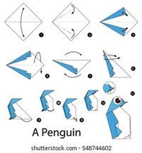 Step by step instructions how to make origami A Penguin.