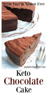 This easy 5 ingredient keto chocolate cake is to die for! It is incredibly moist, rich and chocolatey and comes in at only 2.5 net carbs per slice. The recipe is low carb, sugar free and gluten free. #chocolatecake #ketochocolatecake via @sugarfreelondon