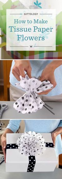 Giftology: How to Make Tissue Paper Flowers | Learn the art of gift wrapping from the experts at Hallmark. Watch our easy video tutorial to see how to make your gift stand out with a DIY tissue paper flower: five sheets + fold + fluff = fabulous!