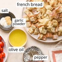 This homemade croutons recipe is easy to make with 4 ingredients in 15 minutes - and they're so much more delicious than store bought! Learn how to make croutons by following our step-by-step tutorial and video.