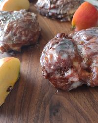 glazed sourdough apple fritters