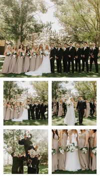 bridal party photos bridesmaids and groomsmen bridal bouquets Idaho wedding photographer fun bridal party poses