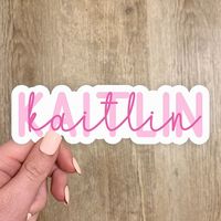 Pink Personalized Name Sticker