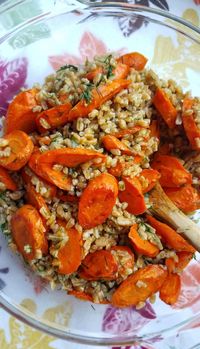 Explore a delightful plant-based dish featuring roasted carrots paired with hearty farro, all enhanced by the vibrant flavors of citrus, ginger, and dill. Perfect for those seeking a tasty and wholesome vegan meal.