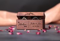 Double Ring Box for Wedding Ceremony, Wood Ring Box, Ring Bearer Ring Box, Ring Box Holder, Wedding Ring Keepsake Box - Etsy