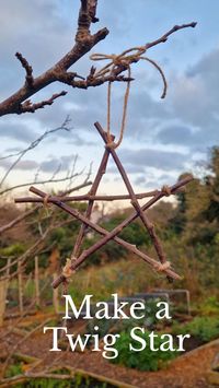 Here's a simple and easy nature craft for any time of the year, but especially winter. All you need are five thin and relatively bendy twigs, string, and a couple of minutes. Make sure to weave the fourth and fifth twigs as shown to make a sturdy and durable star. #naturelovers #naturecrafts #christmascrafts #garden #christmas #twigs