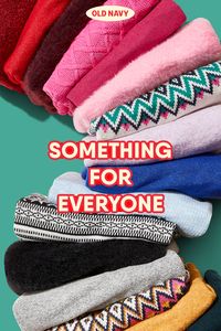 A sweater is basically like a hug you can wrap – and when they're this bright, soft & in the most delicious textures ever (boucle, cable, fair isle, shaker...!) they can check off just about everyone on your gift list. Shop sweaters and other perfect presents for everyone on your list, at every price, only at Old Navy.