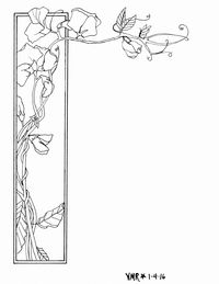 Sweet Pea border - ready to color and use for a card or special letter