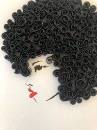 Handcrafted Silhouette Quilling - "Afro Love" 5x7