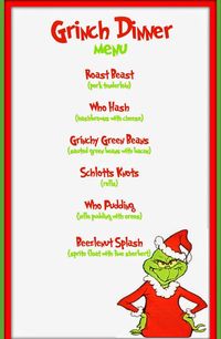 Grinch Dinner Menu