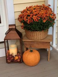 County Road 407 How to decorate a small porch for fall. Gathered by CountyRoad407.com