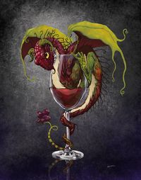 Red Wine Dragon Digital Art