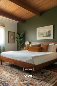 ♥ Are you dreaming of a cozy Mid Century Modern Bedroom with boho vibes? Explore this stunning bedroom with its inviting colors and stylish decor. Get inspired with design ideas for a minimalist, contemporary, and moody bedroom. 🛏️🌿 #MidCenturyModern #BedroomDesign #BohoVibes #HomeDecor 💡