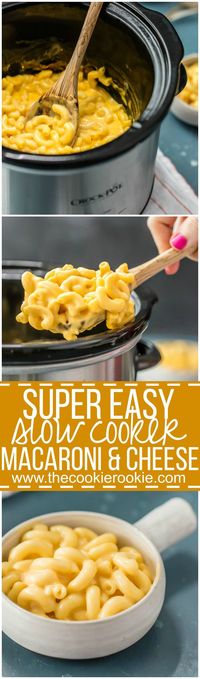 Slow Cooker Macaroni and Cheese is a super easy mac and cheese recipe perfect for any occasion! Great for busy weeknights. Delicious and creamy macaroni and cheese made in a crockpot!