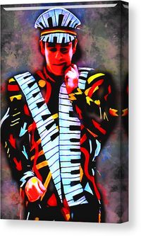 Elton John Rocket Man Canvas Print featuring the mixed media Elton John 2 by Marvin Blaine