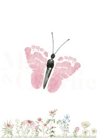 Butterfly Footprint Craft Summer Craft Baby & Kids' Footprint Keepsake Printable Kids Art Digital Art - Etsy