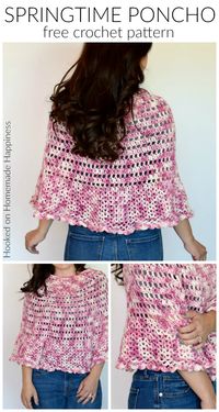 Springtime Poncho Crochet Pattern | Hooked on Homemade Happiness