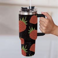 Strawberry Rhinestone Tumbler 40oz, Strawberry Bling Cup With Lid and Straw, Colorful Studded Tumbler Gift for Strawberry Girls - Etsy