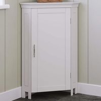 RiverRidge Home Somerset Single Door Corner Cabinet in White | NFM