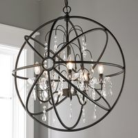 Metal Cage Globe and Crystal Mini Chandelier - Shades of Light