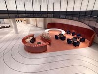 Terrazzo train tracks guide visitors through City of London office lobby