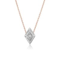 Mixed-Metal Engraved Diamond Pendant