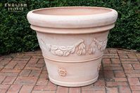 Large Italian terracotta festoon plant pot