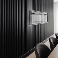 96" x 48" Black Matte Acoustic Slat Wood Wall Panel